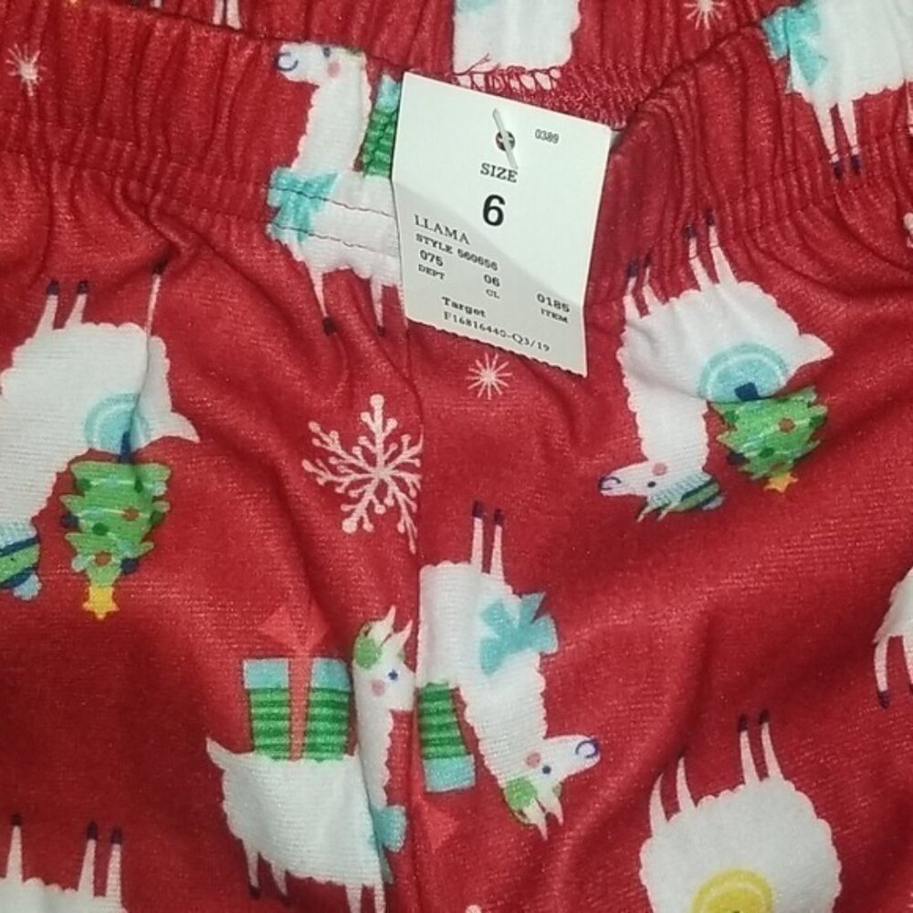 Kids Holiday Llama Pajama Pants (Size S) - Picture 5 of 5